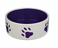 Trixie Керамическая миска для собак с рисунком лапки