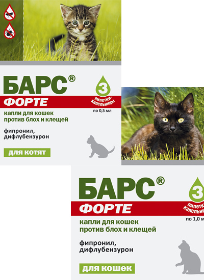 Агроветзащита Барс ФОРТЕ капли для кошек