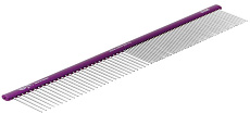 Hello Pet Расческа с овальной фиолетовой ручкой, 30 см