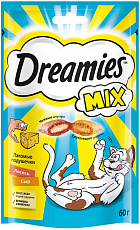 Dreamies Подушечки для кошек с лососем и сыром