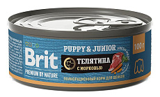 Brit Premium by Nature консервы для щенков всех пород (Телятина и морковь)