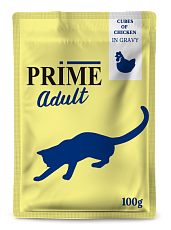 Prime Adult Пауч (Кусочки в соусе с курицей) для кошек