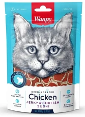 Wanpy Cat Cуши из курицы с треской
