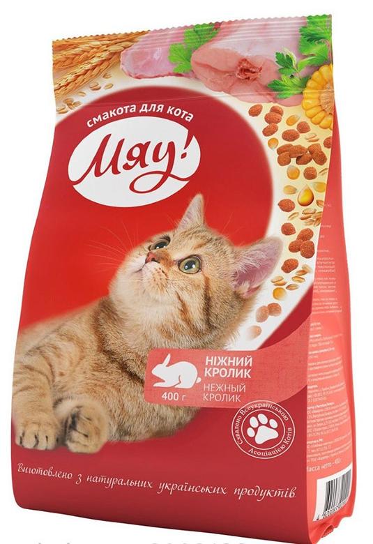 Сухой корм Мяу! для взрослых кошек (Кролик) для кошек и котят