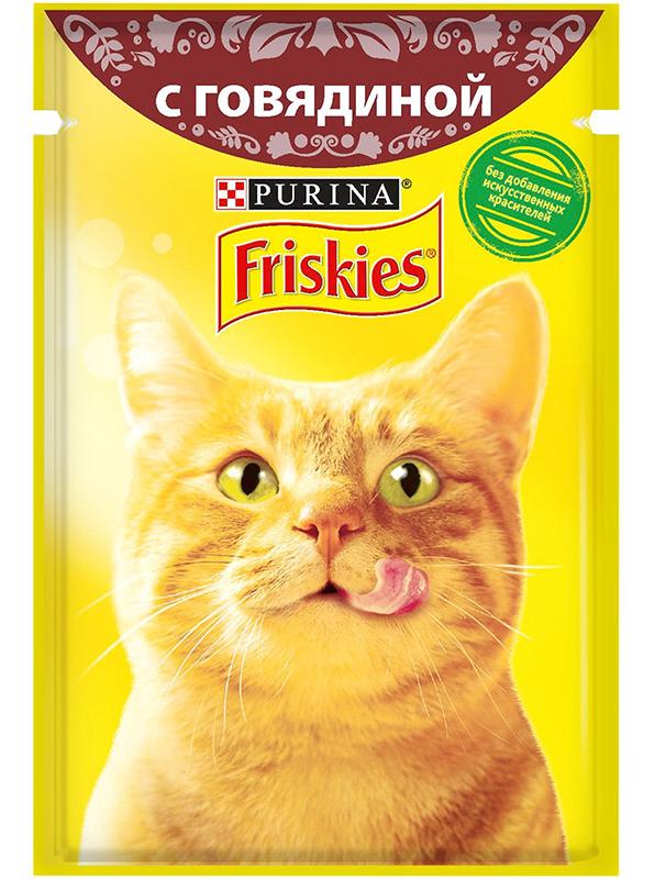 Консервы Friskies для кошек (Говядина в подливе) для кошек и котят