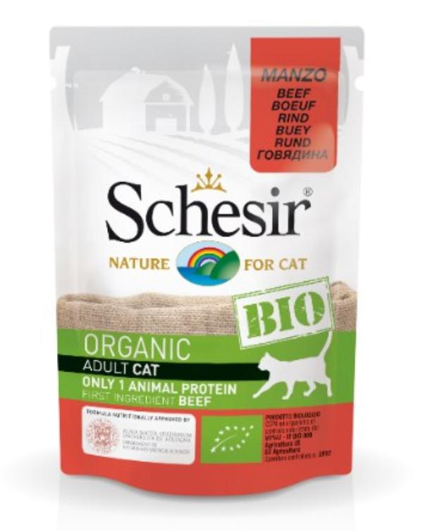 Консервы Schesir Bio Паучи для кошек (Говядина), 85 г для кошек и котят