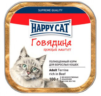Консервы Happy Cat Паштет Говядина для кошек и котят
