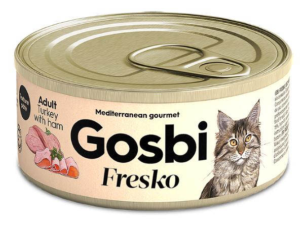 Консервы Gosbi Fresko Cat (Индейка и ветчина) для кошек и котят