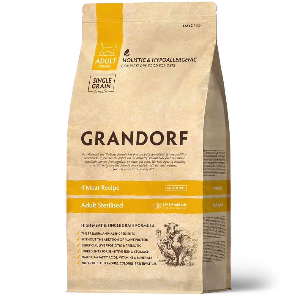 Grandorf Probiotics Adult Sterilized (4 вида мяса)