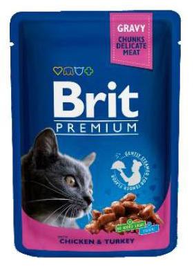 Консервы Brit Premium Cat Pouches with Chicken & Turkey для кошек и котят