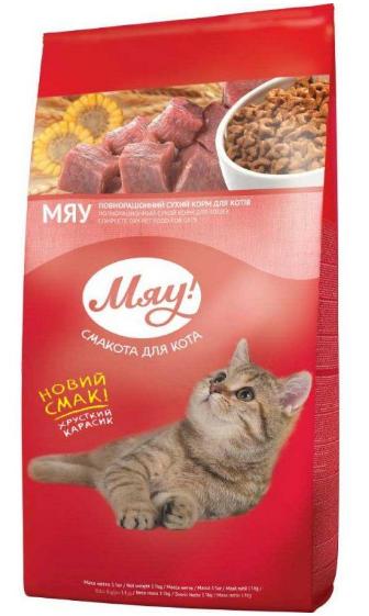 Сухой корм Мяу! для взрослых кошек (Карась) для кошек и котят