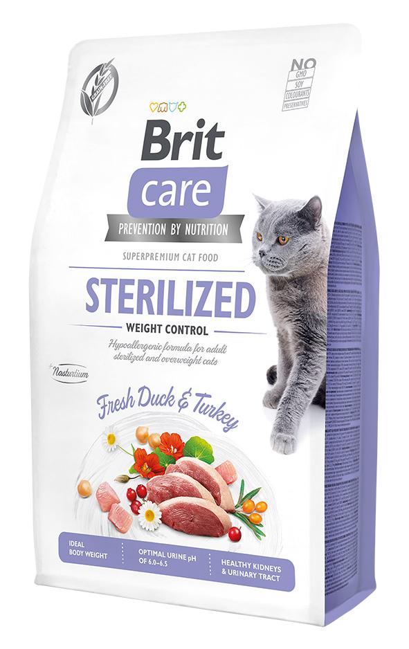 Сухой корм Brit Care Cat GF Sterilized Weight Control (Утка, индейка) для кошек и котят
