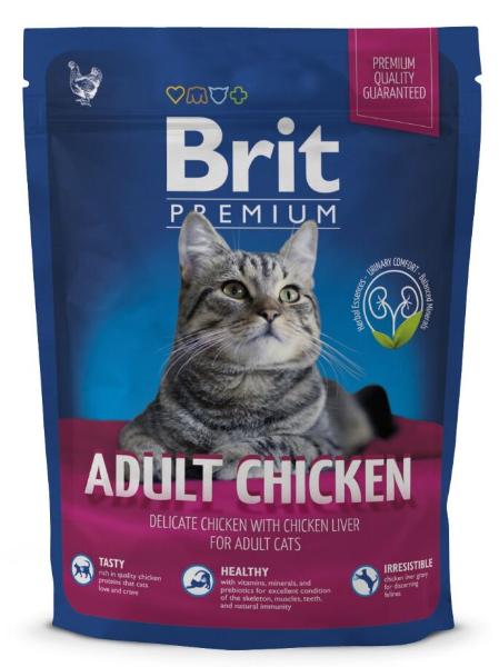 Сухой корм Brit Premium Cat Adult (Курица) для кошек и котят