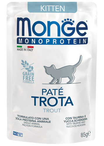 Консервы Monge Cat Mono Paté Kitten (Форель) для кошек и котят