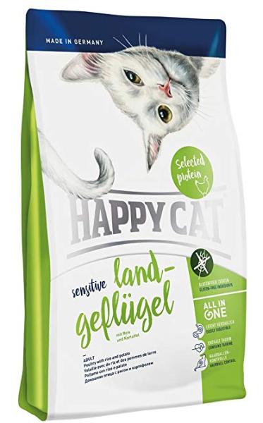 Сухой корм Happy Cat Sensitive (Птица) для кошек и котят