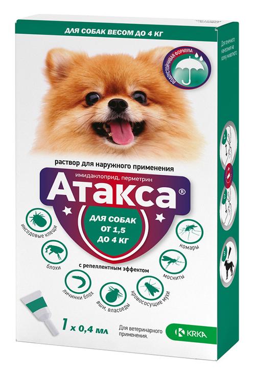 KRKA Капли АТАКСА для собак до 4 кг