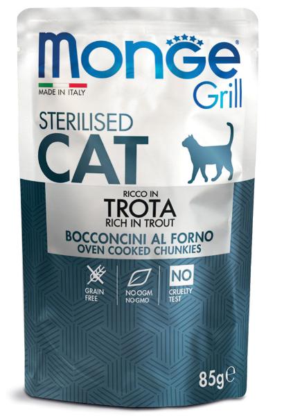 Консервы Monge Cat Grill Pouch Sterilised Trout для кошек и котят