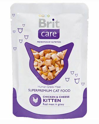 Консервы Brit Care Kitten Chicken Breast & Cheese Pouch для кошек и котят
