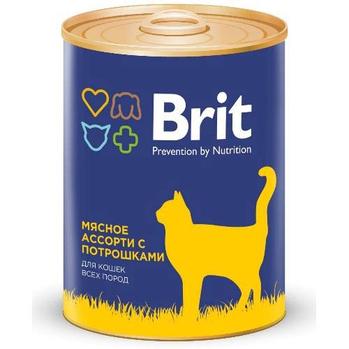 Консервы Brit Premium Cat (Мясное ассорти с потрошками) для кошек и котят