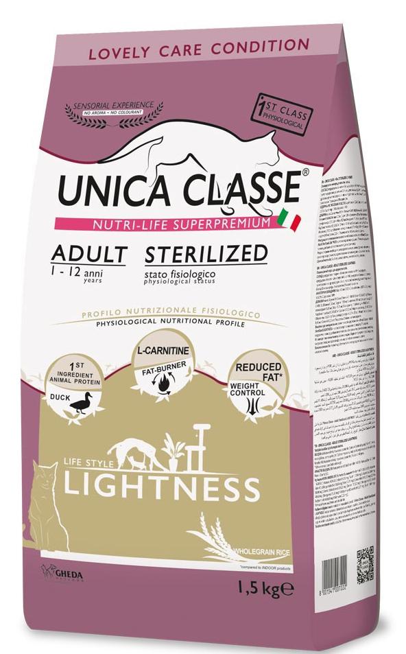 Сухой корм Unica Classe Adult Sterilized Lightness (Утка) для кошек и котят