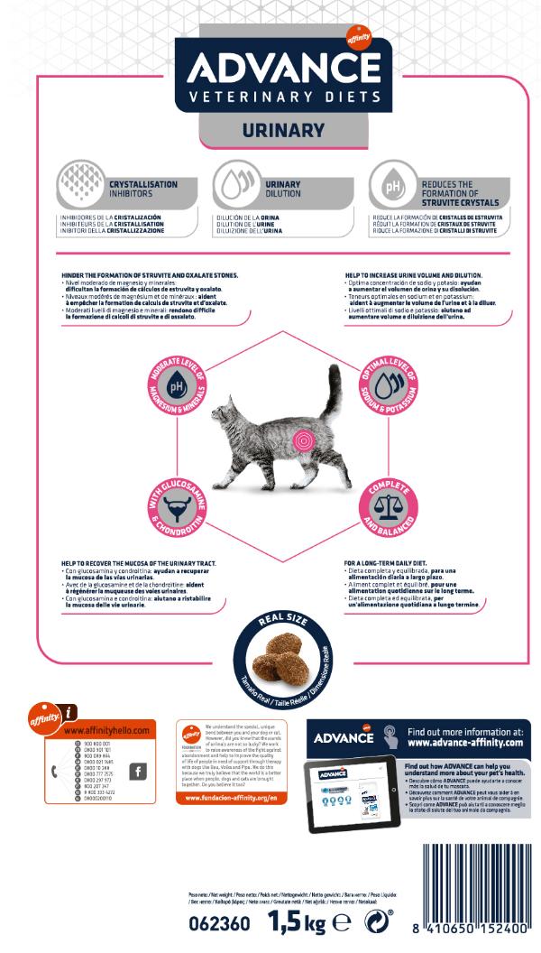 Сухой корм Advance VetDiets Cat Urinary для кошек и котят