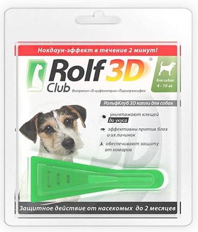 Экопром RolfClub 3D Капли для собак от 4 до 10 кг