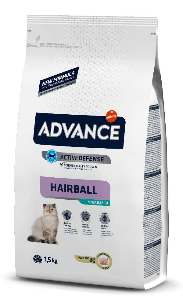 Сухой корм Advance Cat Sterilized Hairball (Индейка и ячмень) для кошек и котят