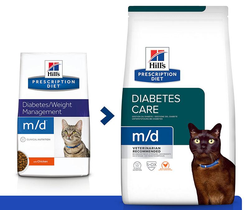 Сухой корм Hill's Prescription Diet m/d Diabetes для кошек, с курицей для кошек и котят