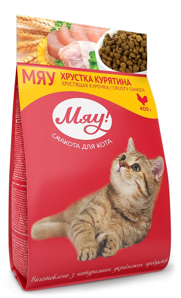 Сухой корм Мяу! для взрослых кошек (Курица) для кошек и котят