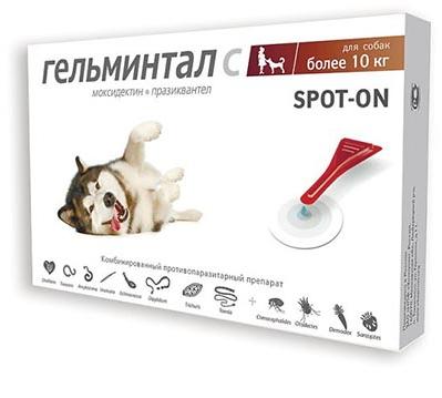 Экопром Гельминтал Spot-on для собак от 10 кг