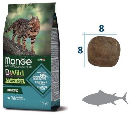 Сухой корм Monge Cat Bwild Grain Free Sterilized (Тунец) для кошек и котят