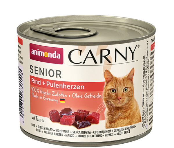Консервы Carny Senior (с говядиной и сердцем индейки) для кошек и котят