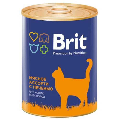 Консервы Brit Premium Cat (Мясное ассорти с печенью) для кошек и котят