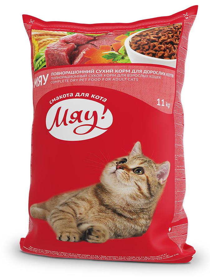 Сухой корм Мяу! для взрослых кошек (Кролик) для кошек и котят