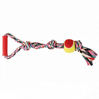 Trixie Игрушка "DENTAfun" в виде веревки с теннисным мячиком и ручкой