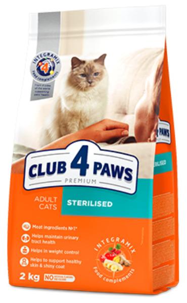 Сухой корм Club 4 Paws для взрослых стерилизованных кошек для кошек и котят