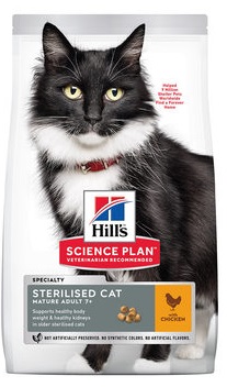 Сухой корм Hill's Science Plan Sterilised Cat для стерилизованных кошек старше 7 лет (курица) для кошек и котят