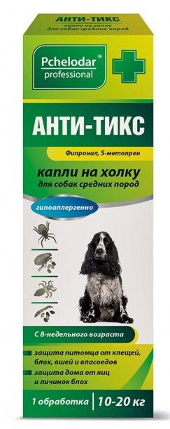 Pchelodar АНТИ-ТИКС капли на холку для собак средних пород
