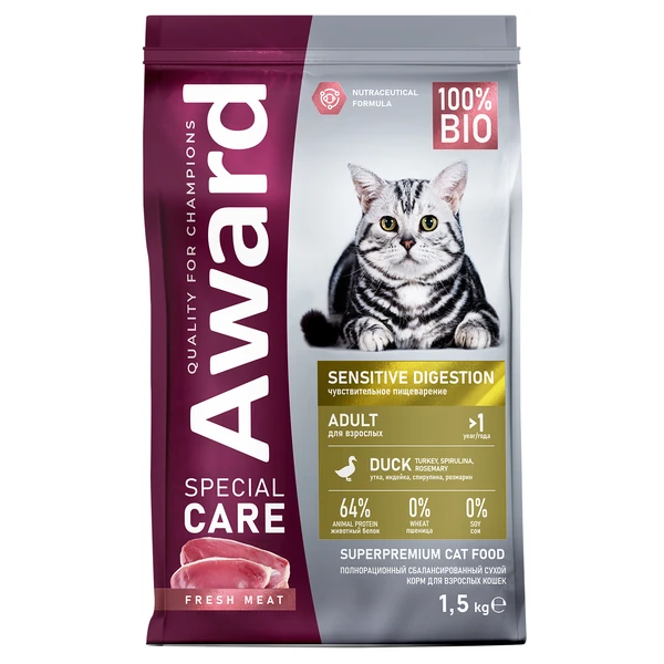 Award Special Care Adult Cat Sensitive Digestion (Утка)