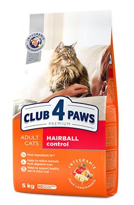 Сухой корм Club 4 Paws для взрослых кошек для выведения шерсти для кошек и котят