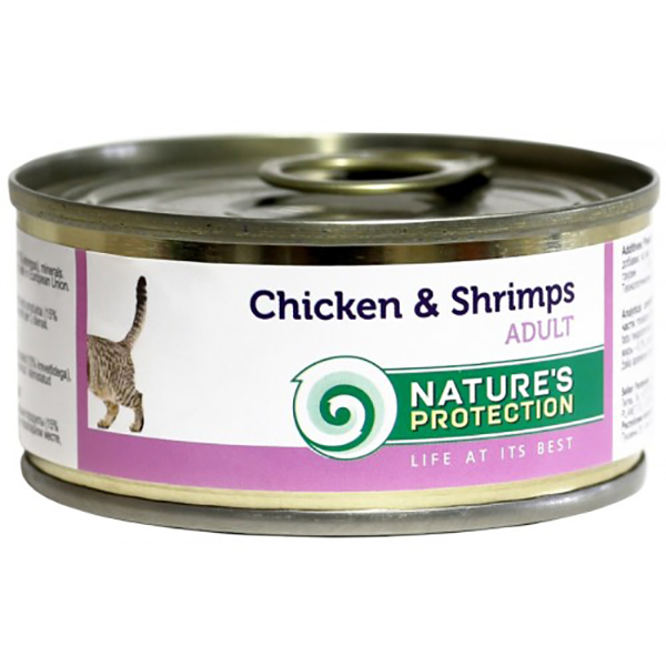 Консервы Nature's Protection Cat Chicken & Shrimps для кошек и котят