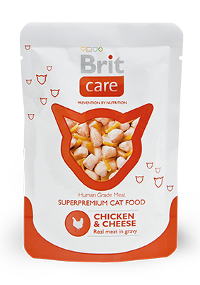 Консервы Brit Care Cat Chicken & Cheese Pouch для кошек и котят