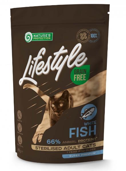 Сухой корм Nature's Protection Lifestyle Cat Sterilised (Белая рыба) для кошек и котят