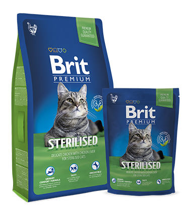 Сухой корм Brit Premium Cat Sterilised (Курица и печень) для кошек и котят