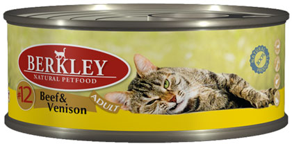 Консервы Berkley для кошек (Говядина с олениной) для кошек и котят