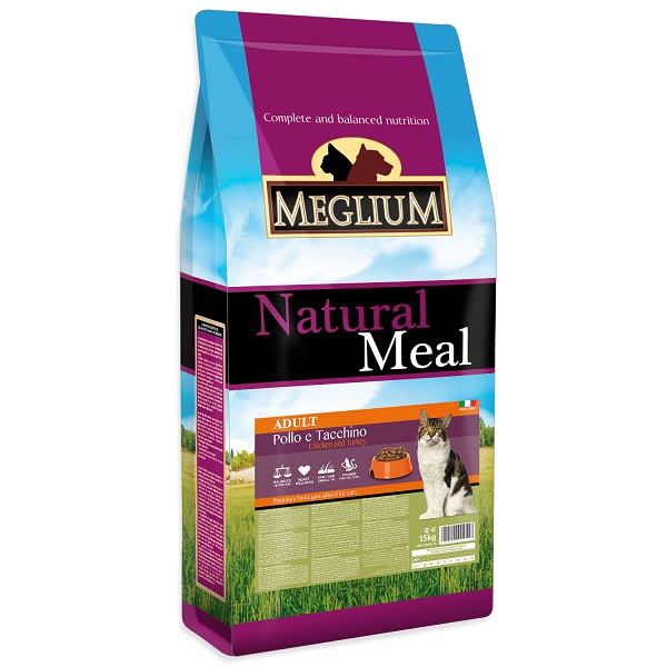 Сухой корм Meglium Cat Adult (Курица и индейка) для кошек и котят