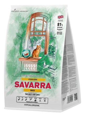 Сухой корм Savarra Sterilized Cat (Утка, рис) для кошек и котят