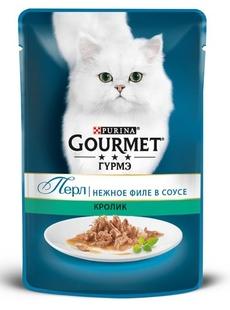 Консервы Gourmet Перл Нежное филе в соусе с кроликом для кошек и котят