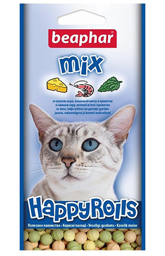 Лакомство Лакомство Beaphar Happy Rolls Mix для кошек и котят