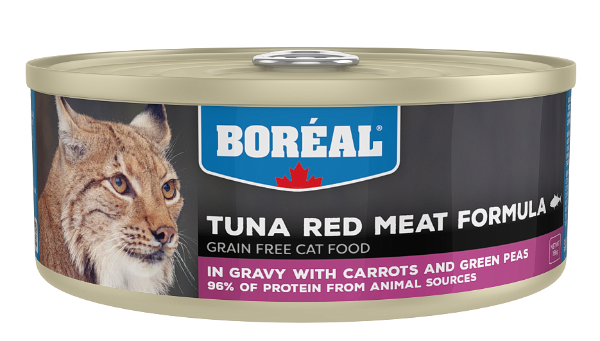 Консервы Boreal Cat Красное мясо тунца в соусе с морковью и зеленым горошком для кошек и котят
